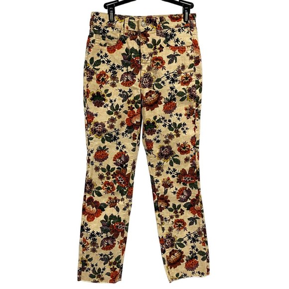Anthropologie Pilcro The Cigarette Slim Straight Floral Jeans‎ Size 28 - Picture 1 of 10